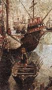 CARPACCIO, Vittore The Arrival of the Pilgrims in Cologne (detail) china oil painting reproduction